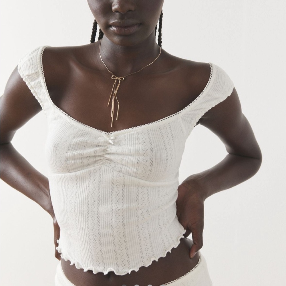 NWT UO Pointelle White Top